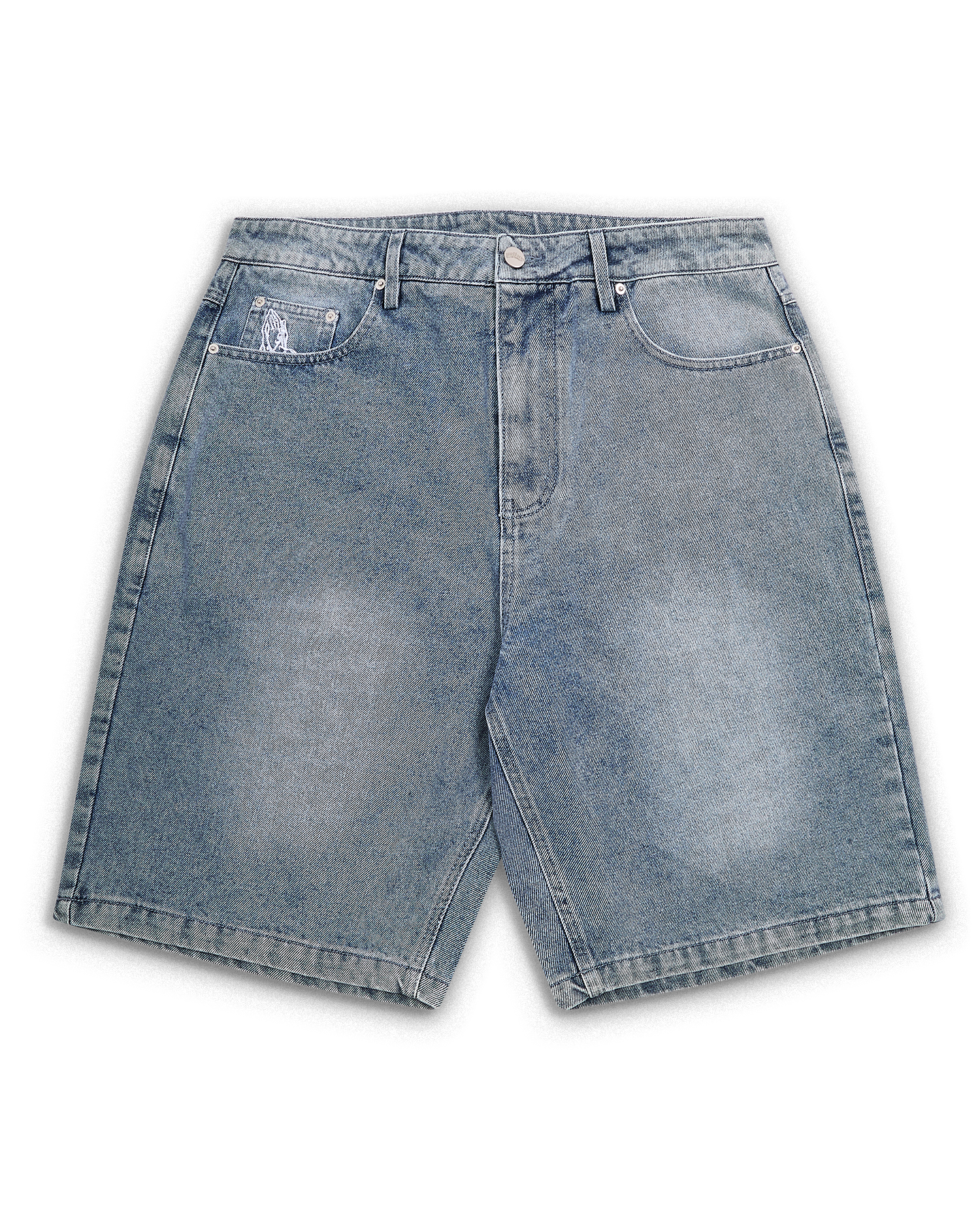 Washed Blue Tiger Jorts